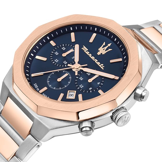 Maserati Stile 3 Hands|Date|Chronograph Analog Dial ColorBlue Men Watch