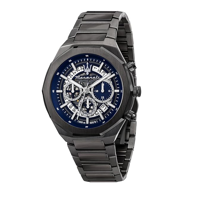 Maserati Stainless Steel Design Date Chronograph Analog Dial Color Skeleton Men Watch
