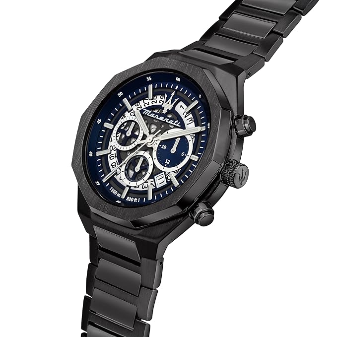 Maserati Stainless Steel Design Date Chronograph Analog Dial Color Skeleton Men Watch