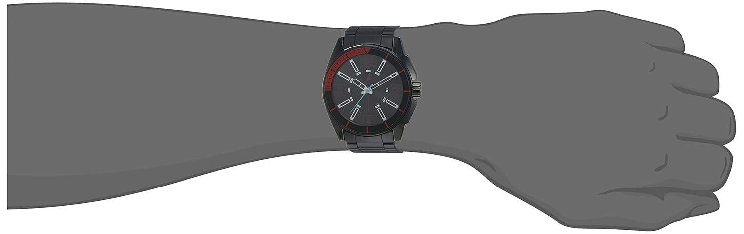 Fastrack Hitlist Quartz Analog Black Dial Black Stainless Steel Strap Watch for Guys