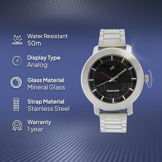 Fastrack Casual Analog Black Dial Men's Watch
