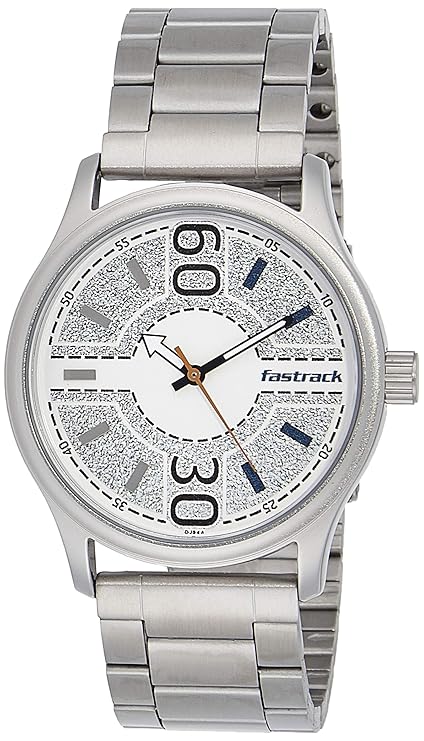 Fastrack Men Stainless Steel Road Trip Analog White Dial Watch