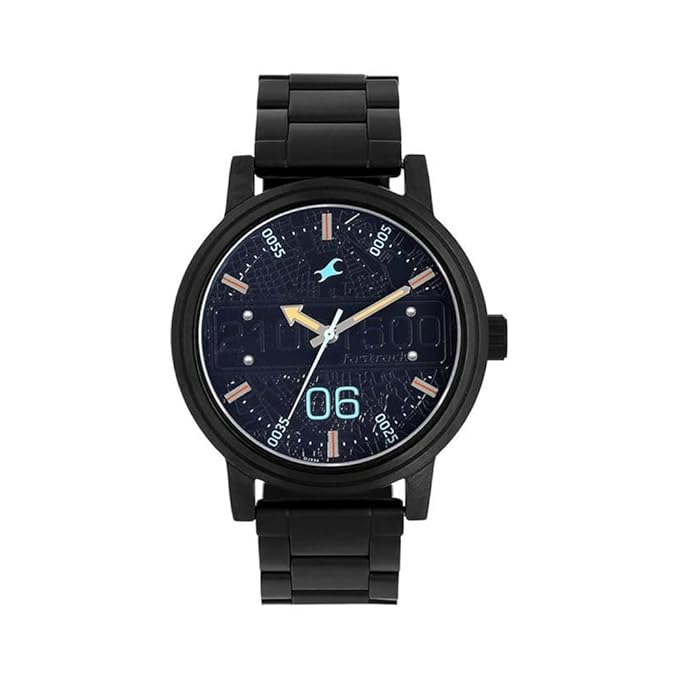 Fastrack Road Trip Stainless Steel Analog Black Dial Men's Watch