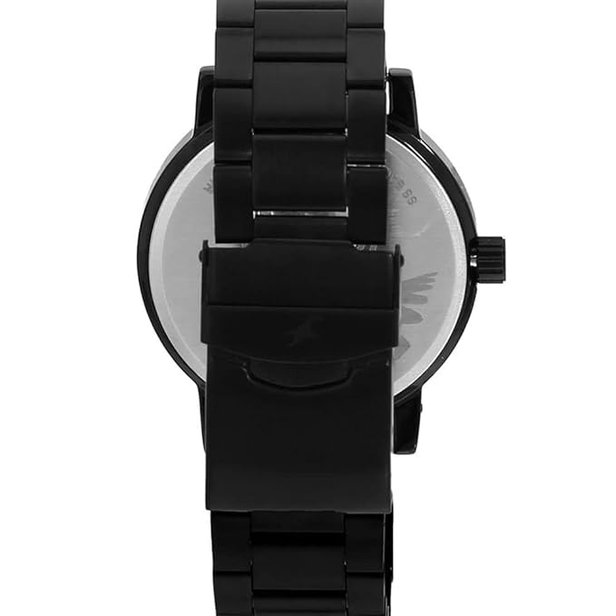 Fastrack Road Trip Quartz Analog Blue Dial Stainless Steel Strap Watch for Guys