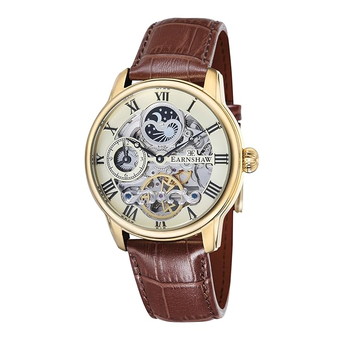 EARNSHAW Longitude Automatic Multifunction Ivory Round Dial Men's Watch