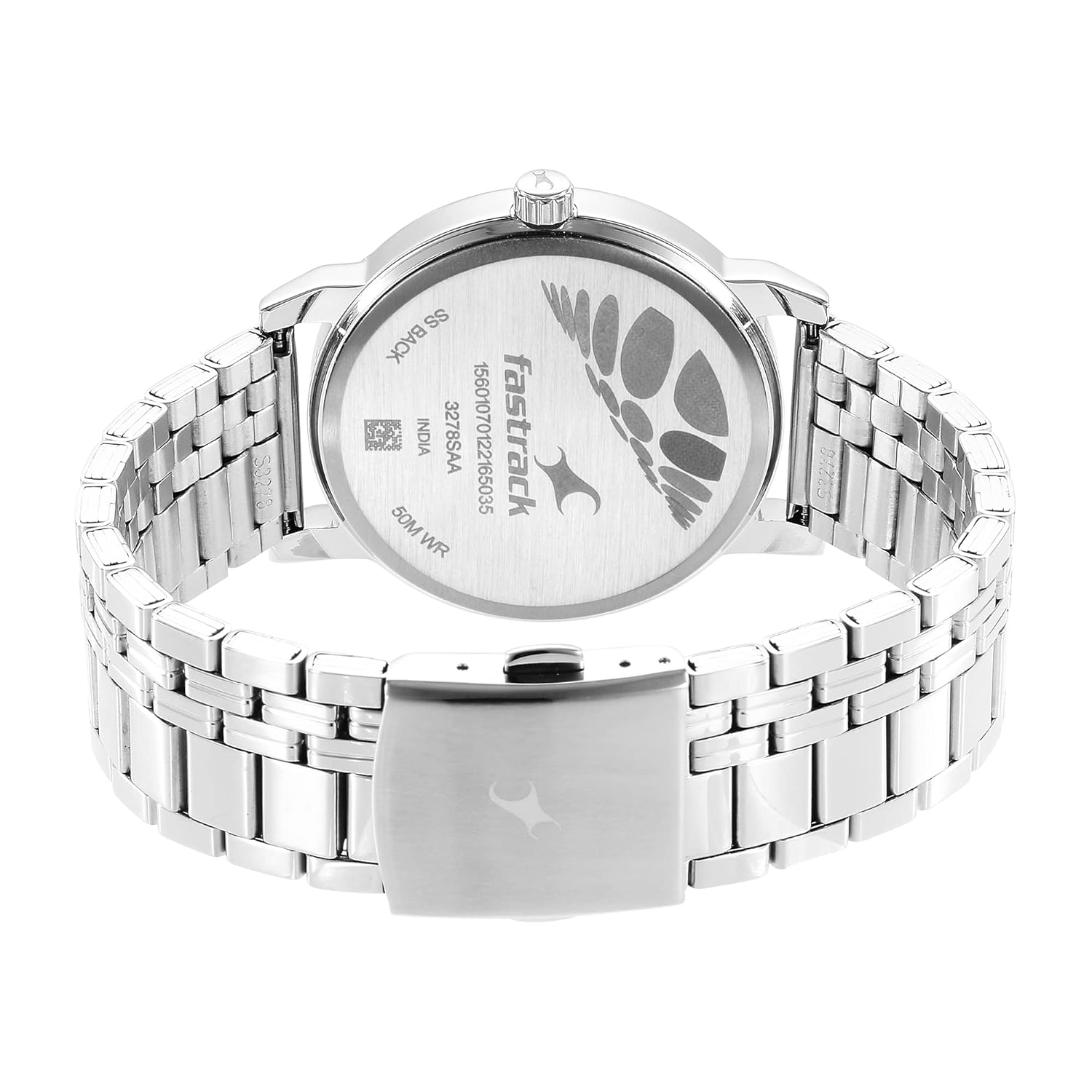 Fastrack Stunners Quartz Analog Green Dial Silver Metal Strap Watch for Guys