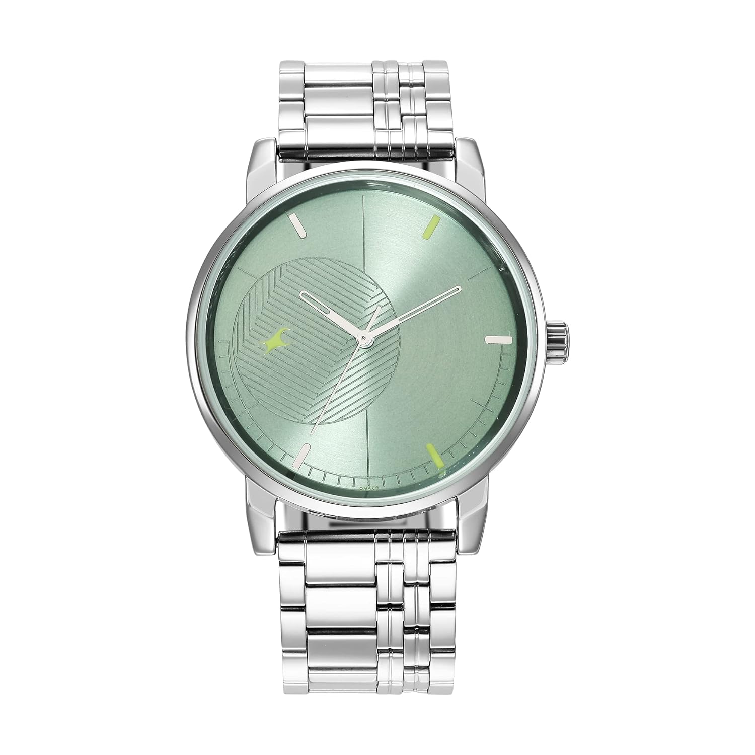 Fastrack Stunners Quartz Analog Green Dial Silver Metal Strap Watch for Guys