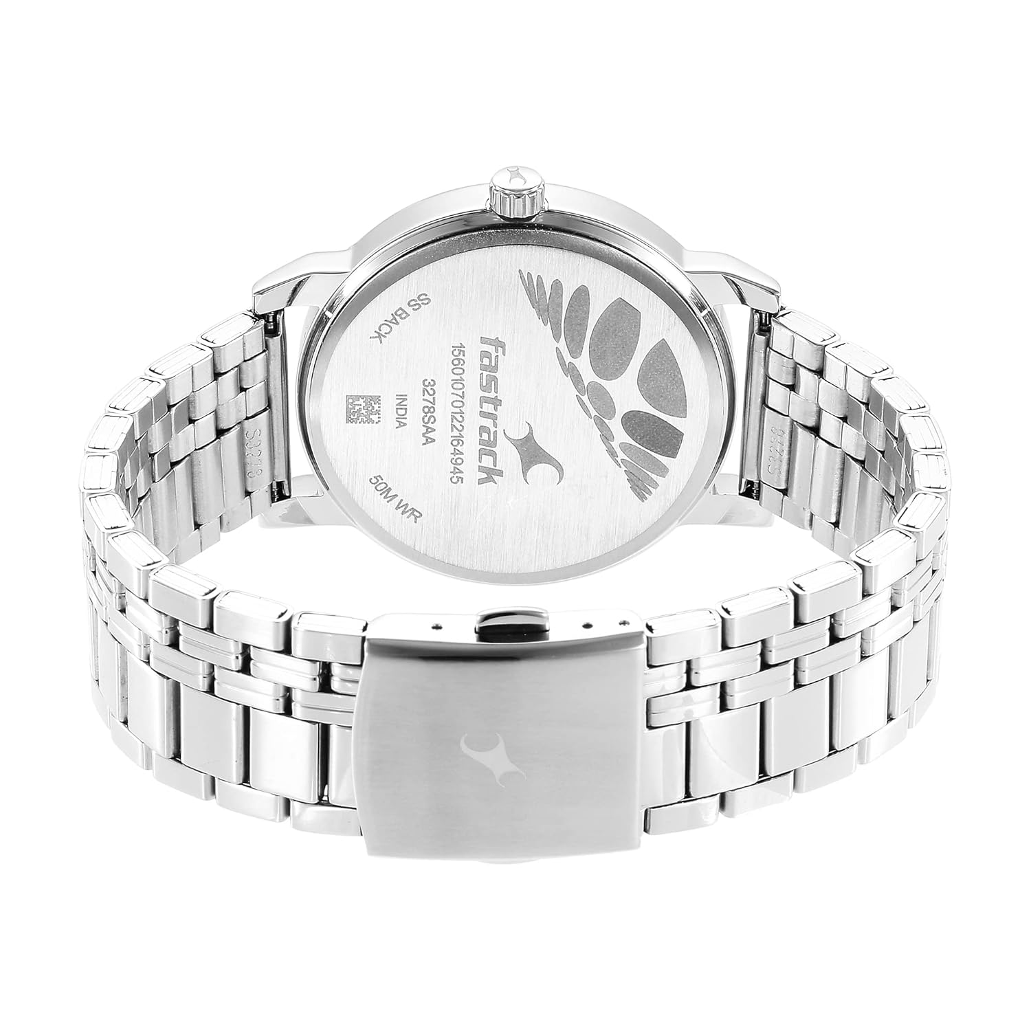 Fastrack Stunners Quartz Analog Silver Dial Silver Metal Strap Watch for Guys
