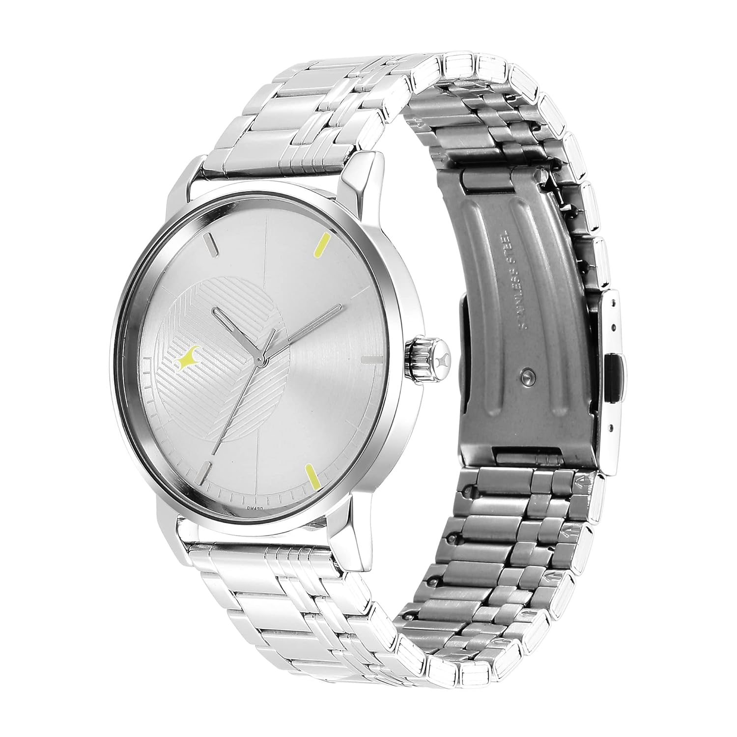 Fastrack Stunners Quartz Analog Silver Dial Silver Metal Strap Watch for Guys