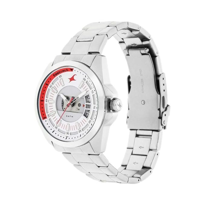Fastrack Stainless Steel Analog Multi-Color Dial Men Watch-38049Sm02 / 38049Sm02, Bandcolor-Silver