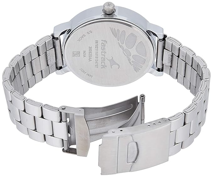 Fastrack Bold Quartz Analog Black Dial Stainless Steel Strap Watch for Guys