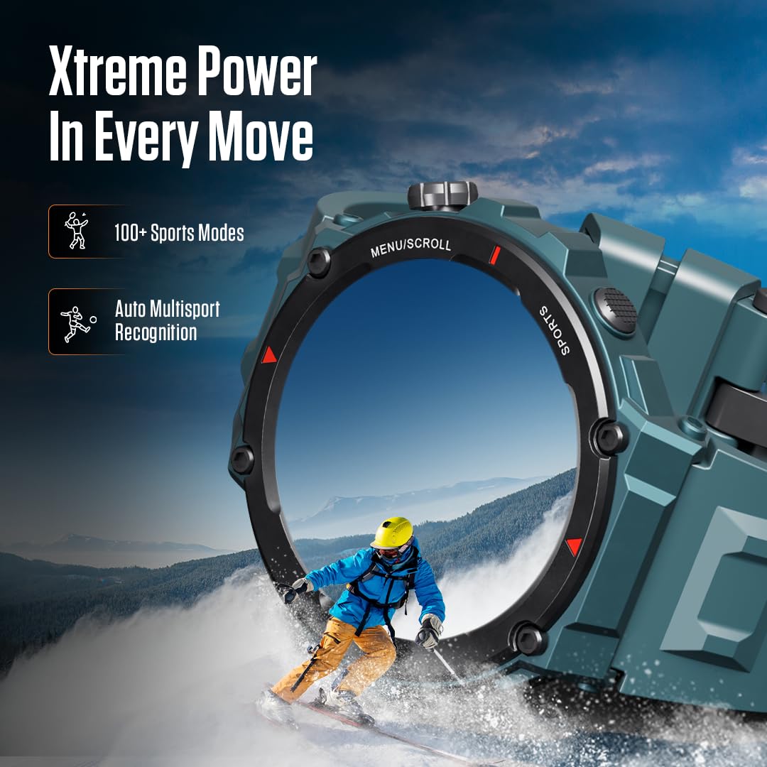 Fastrack Xtreme PRO Smartwatch with 1.43" AMOLED Display with 466 * 466 Pixel Resolution|SingleSync BT Calling|AI Voice Assistant|100+ Sports Modes and Watchfaces|Upto 5 Day Battery|IP68