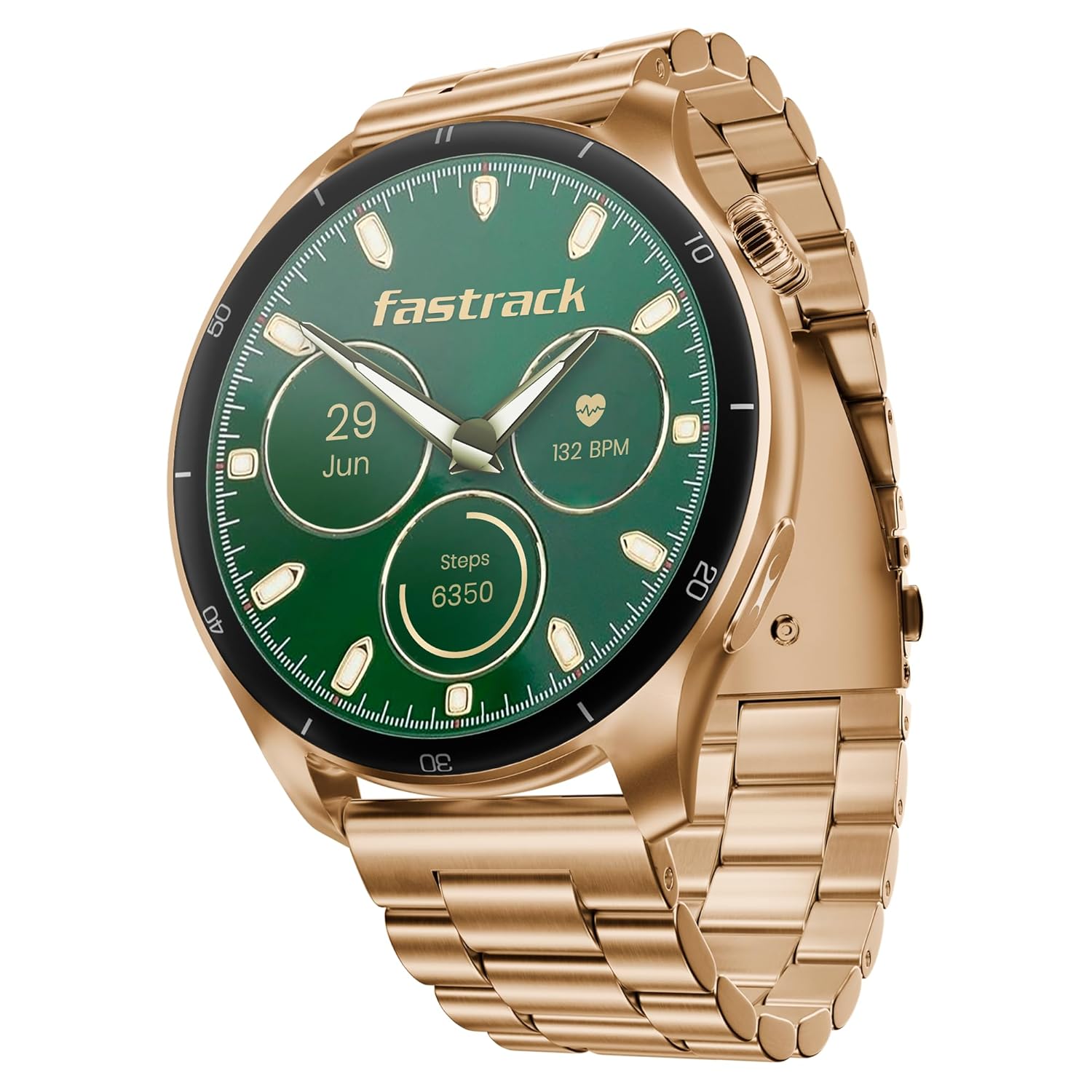 Fastrack Dezire FX1 PRO Fashion Smart Watch, 1.43" AMOLED, 466 * 466 Resolution, SingleSync BT Calling, AI Voice Assistant, 100+ Sports Modes & Smartwatch Faces, Upto 5 Day Battery, IP68 (Rose Gold)