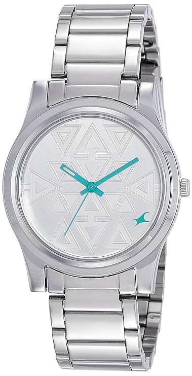 Fastrack Quartz Analog Silver Dial Stainless Steel Strap Watch for Girls