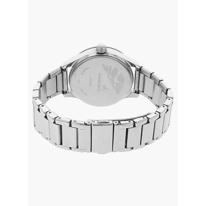 Fastrack Men Stainless Steel Monochrome Analog Green Dial Watch-Nn6078Sm01/Np6078Sm01, Band Color-Silver