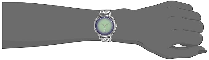 Fastrack Sunburn Quartz Analog Green Dial Metal Strap Watch for Girls
