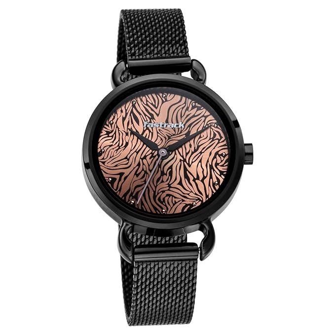 Fastrack Animal Print Analog Rose Gold Dial Women's Watch