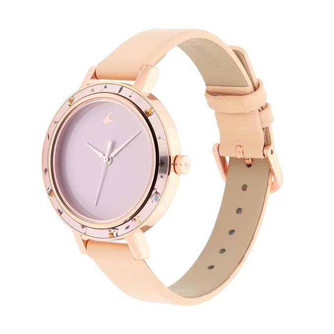 Fastrack Paint Me Quartz Analog Pink Dial Leather Strap Watch for Girls