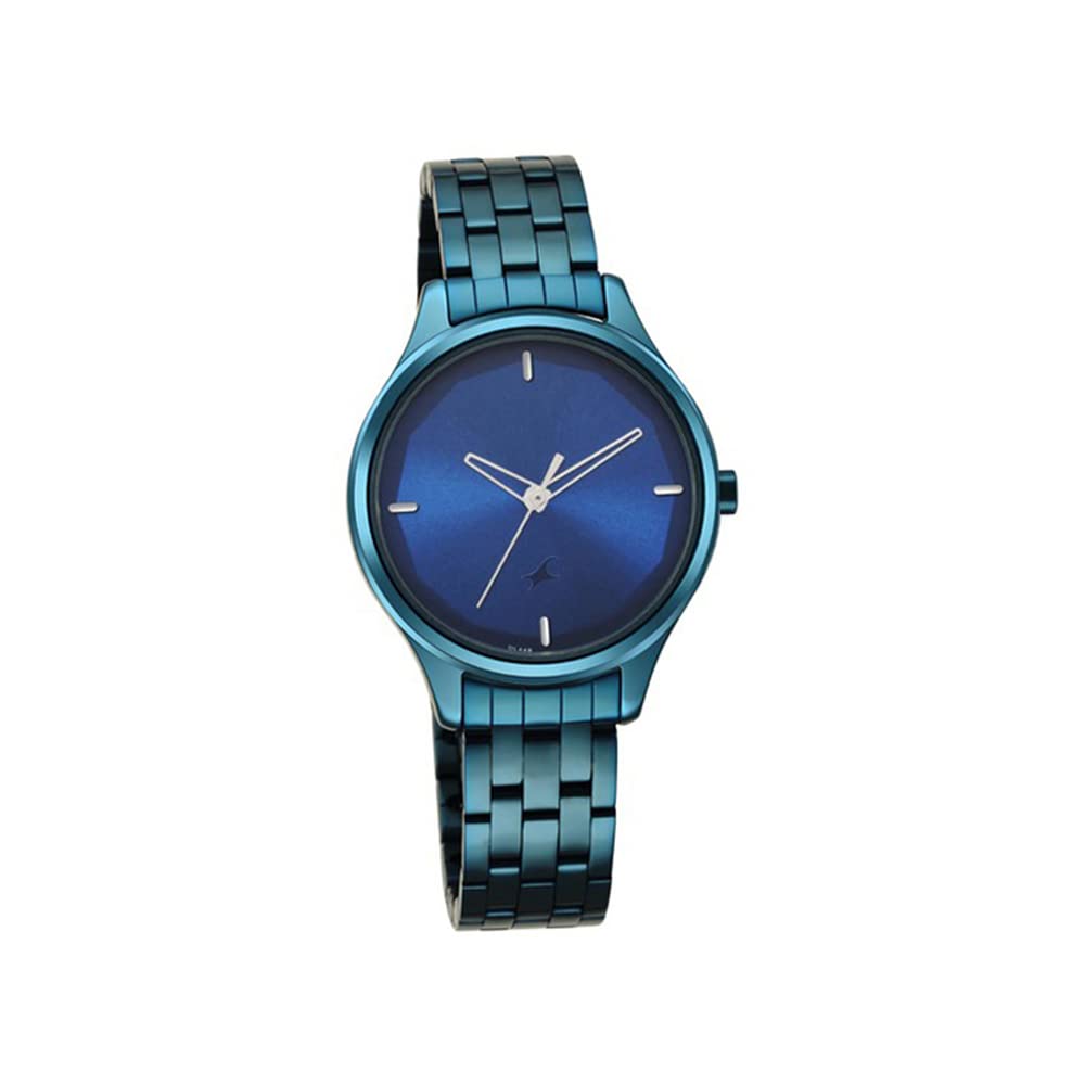 Fastrack Stunners Quartz Analog Midnight Blue Dial Blue Metal Strap Watch for Girls