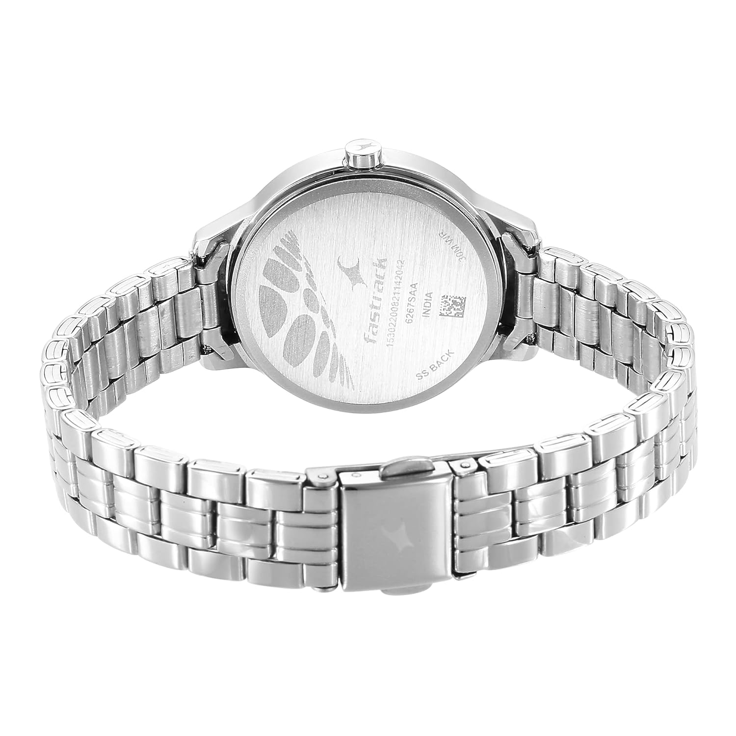 Fastrack Stunners Quartz Analog Silver Dial Silver Metal Strap Watch for Girls