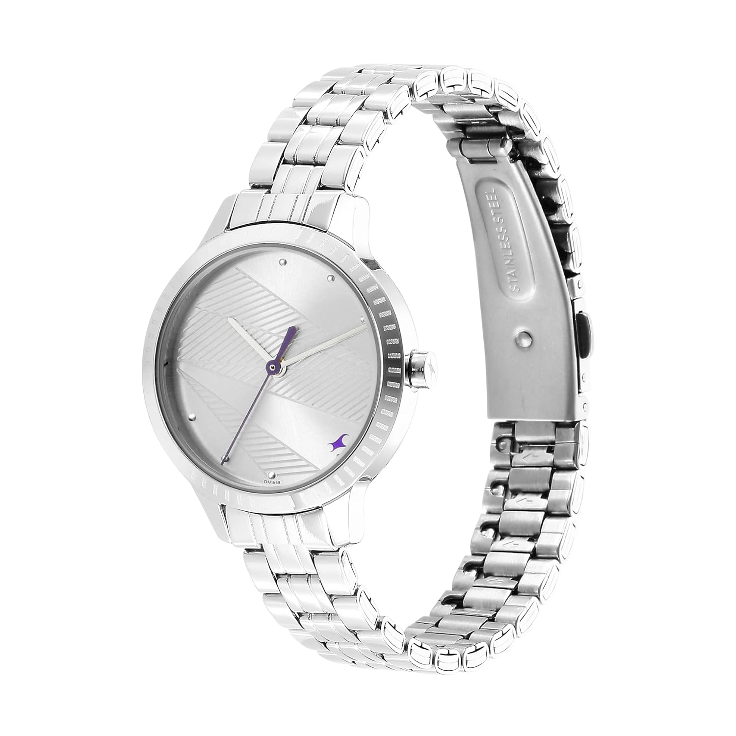 Fastrack Stunners Quartz Analog Silver Dial Silver Metal Strap Watch for Girls