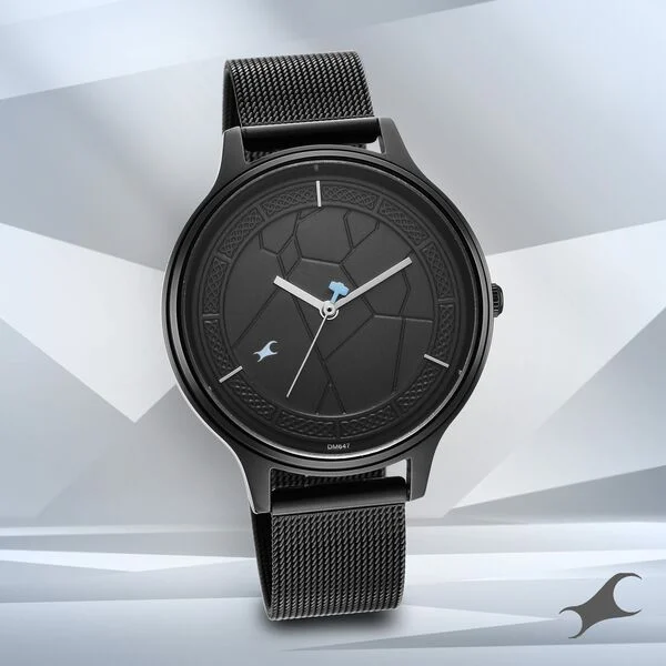 Fastrack Thor Quartz Analog Black Dial Stainless Steel Strap Watch for Girls
