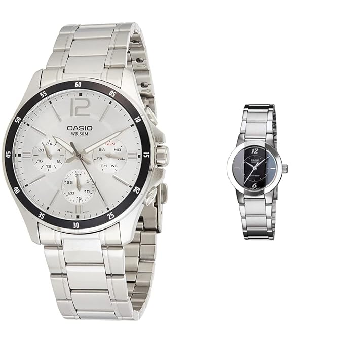 Casio Stainless Steel Unisex Analog Watches Combo