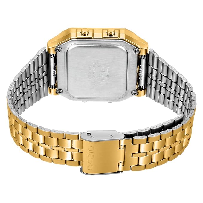 Casio Vintage A500WGA-9DF Digital Multicolor Dial Unisex Watch Gold Metal Strap