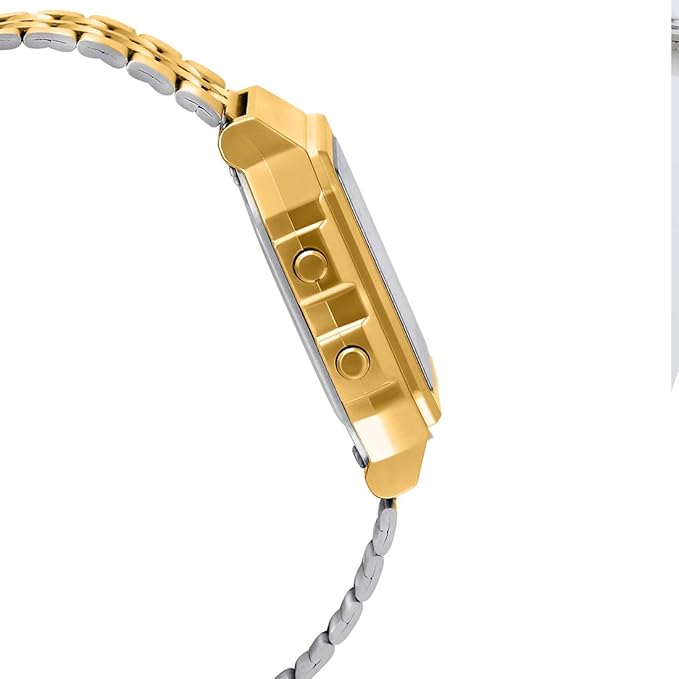 Casio Vintage A500WGA-9DF Digital Multicolor Dial Unisex Watch Gold Metal Strap
