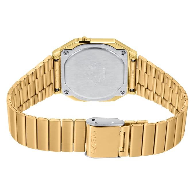 Casio Unisex-Adult Vintage A700WG-9ADF Gold Digital Dial Gold Stainless Steel Band D198