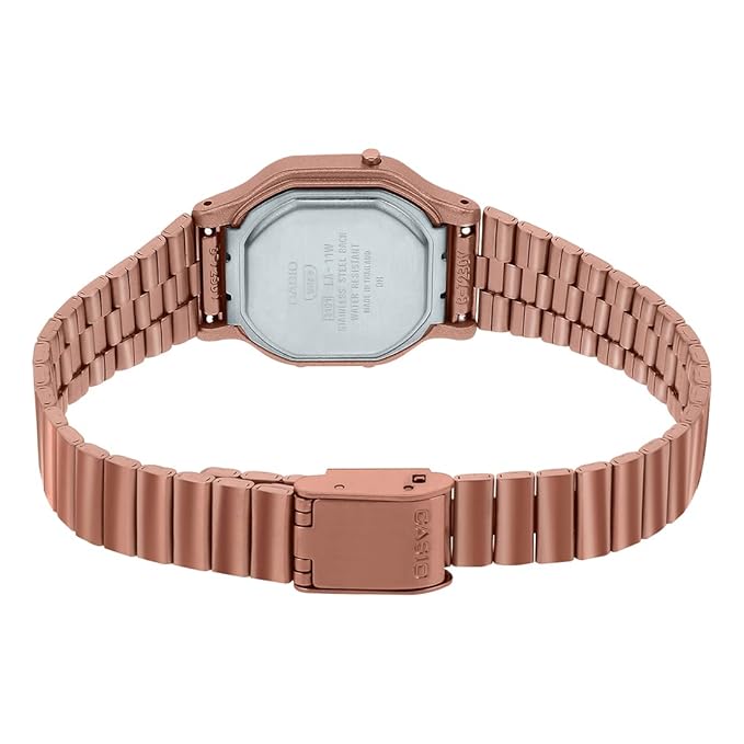 Casio Vintage LA-11WR-5ADF Rose Gold Digital Dial Rose Gold Stainless Steel Band