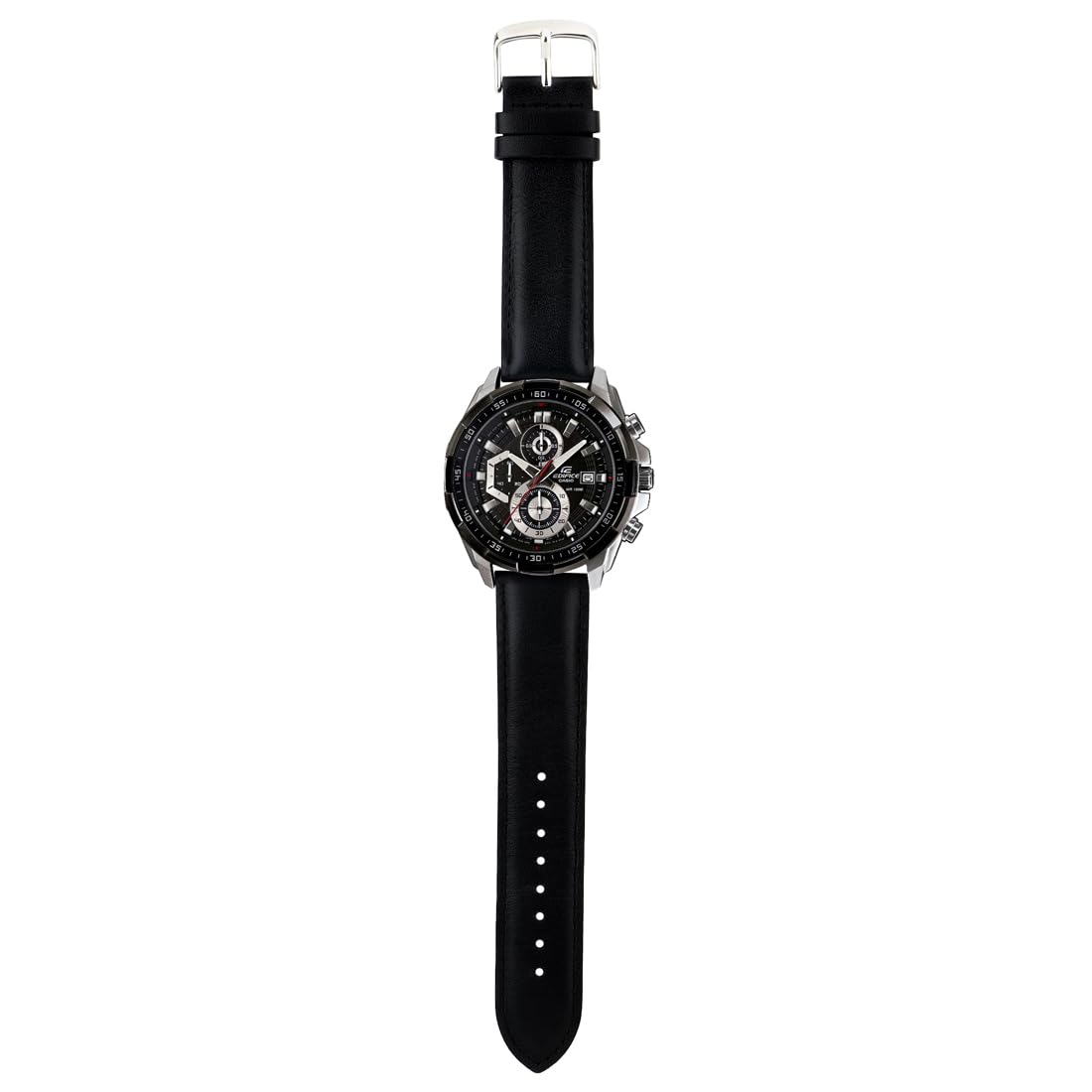 Casio Edifice EFR-539L-1AVUDF Black Analog Dial Black Leather Band Men's Watch Chronograph 100M Water Resistant