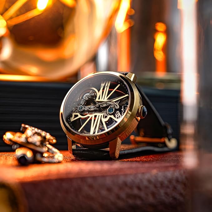 Earnshaw Cornwall Bridge Automatic Gold Round Dial Men's Watch