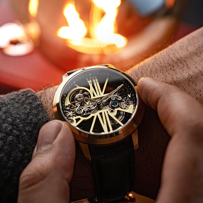 Earnshaw Cornwall Bridge Automatic Gold Round Dial Men's Watch