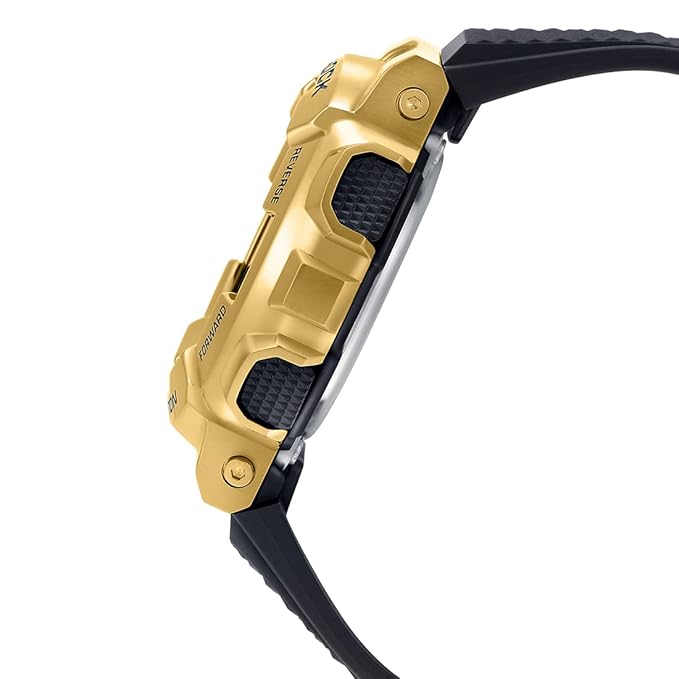 Casio G-Shock GM-110G-1A9DR Gold Ip Black & Gold Analog-Digital Dial Black Resin Strap Men's Watch Shock And 200M Water Resistant