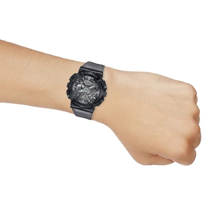 Casio G-Shock GM-110MF-1ADR Black IP Gray Analog-Digital Dial Gray Resin Strap Men's Watch Shock Resistant 200M Water Resistant