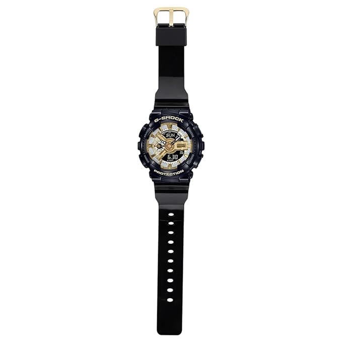 Casio G-Shock GMA-S110GB-1ADR Gold-Silver Analog-Digital Dial Black Resin Strap Women's Watch Shock and 200M Water Resistant