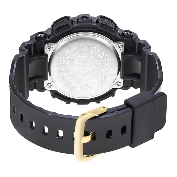 Casio G-Shock GMA-S110GB-1ADR Gold-Silver Analog-Digital Dial Black Resin Strap Women's Watch Shock and 200M Water Resistant