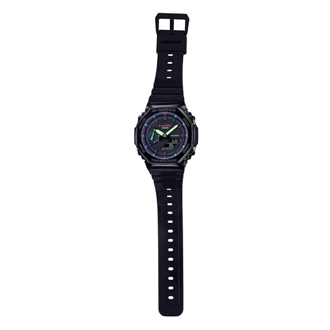 Casio G-Shock GA-2100RGB-1ADR Analog-Digital Black Dial Men Watch Black Resin Strap