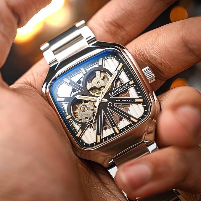 Thomas Earnshaw Men's 40mm Engineer Paxton Skeleton Automatic Watch with Leather Strap