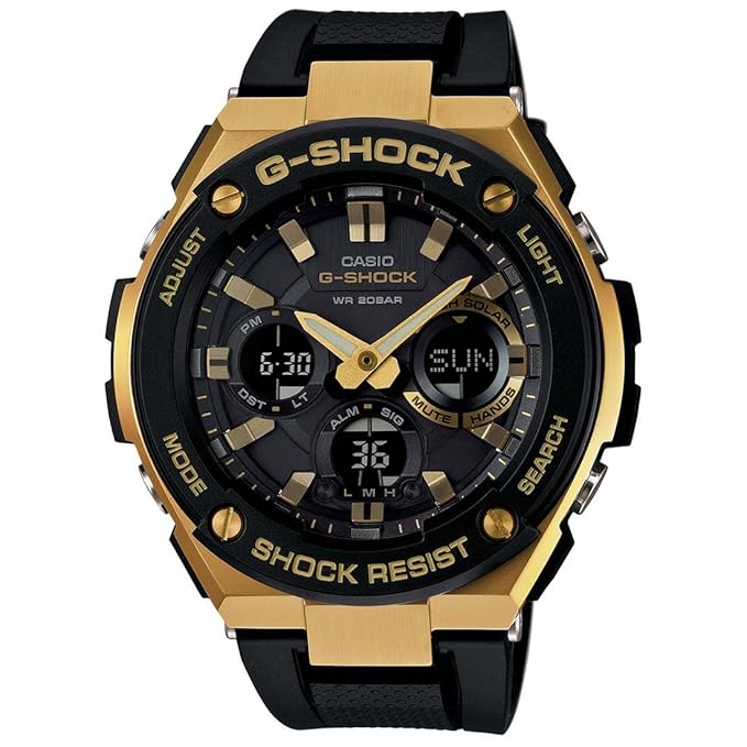 Casio G-Shock GST-S100G-1ADR Analog-Digital Black Dial Men Watch Black Resin Strap
