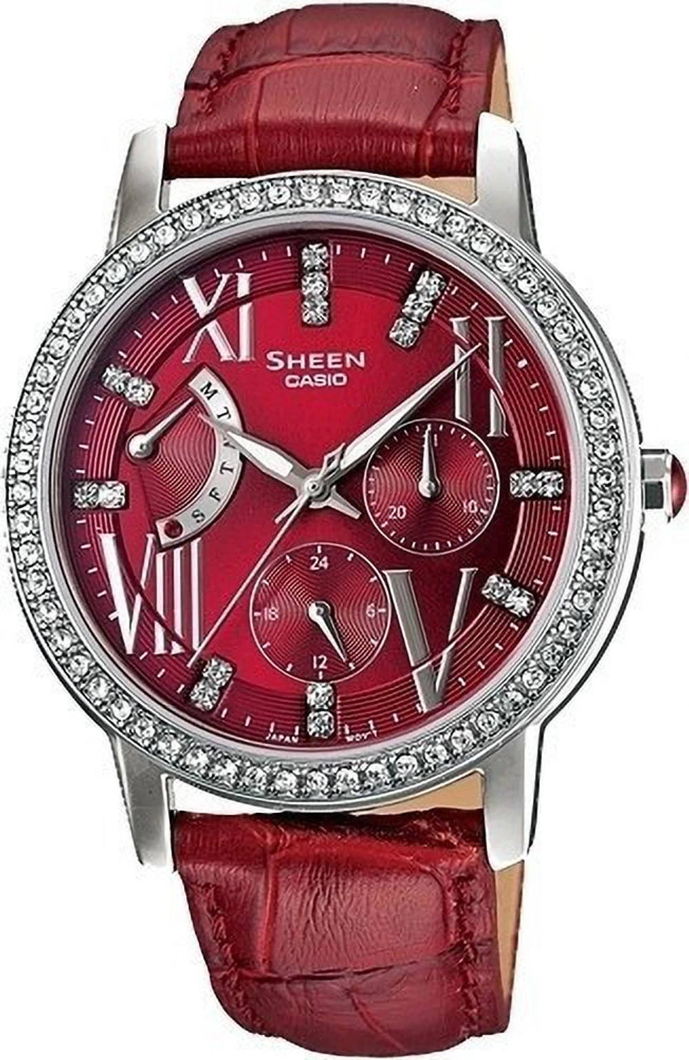Sheen Women Quartz Red Dial Analog Leather Watch