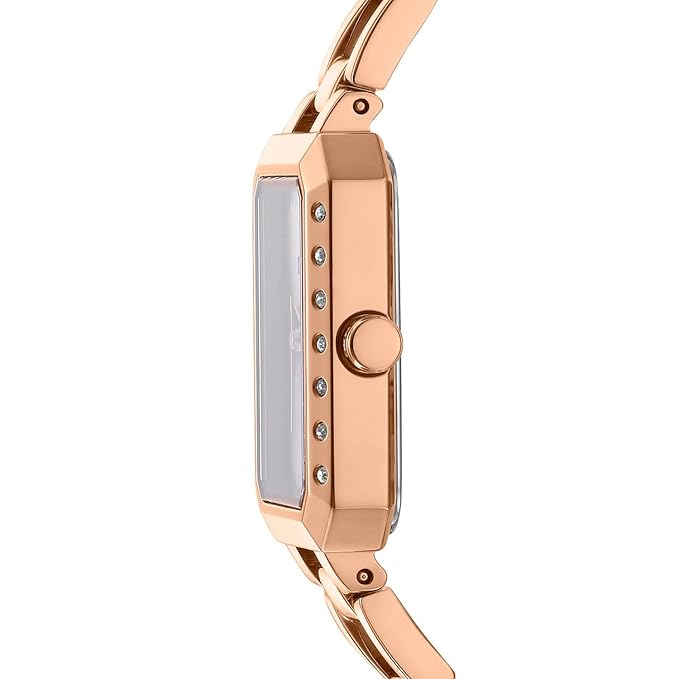 DKNY Uptown Glitz Analog Plain 3-Hands Japanese Movement Rectangle Dial, Diameter 22 x 35.5 MM, 30 m Water Resistance Women's Wrist Watch