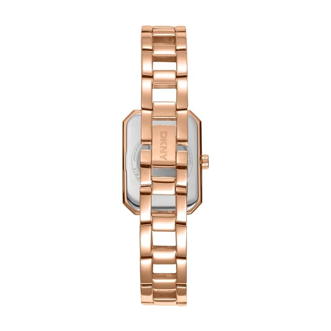 DKNY Uptown Glitz Analog Plain 3-Hands Japanese Movement Rectangle Dial, Diameter 22 x 35.5 MM, 30 m Water Resistance Women's Wrist Watch