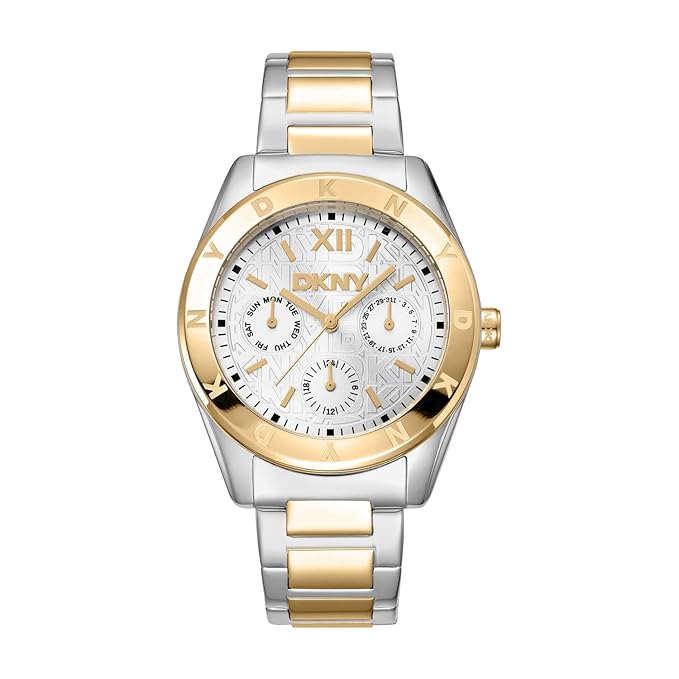 DKNY Chambers Multi Sport Analog Multifunction Japanese Movement Round Dial, Bracelet Width 18 x 16 MM, 50 m Water Resistance Women's Wrist Watch