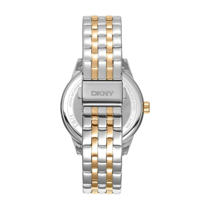 DKNY Parsons Glitz Analog Plain 3-Hands Japanese Movement Round Dial, Bracelet Width 18 x 16 MM, 50 m Water Resistance Women's Wrist Watch