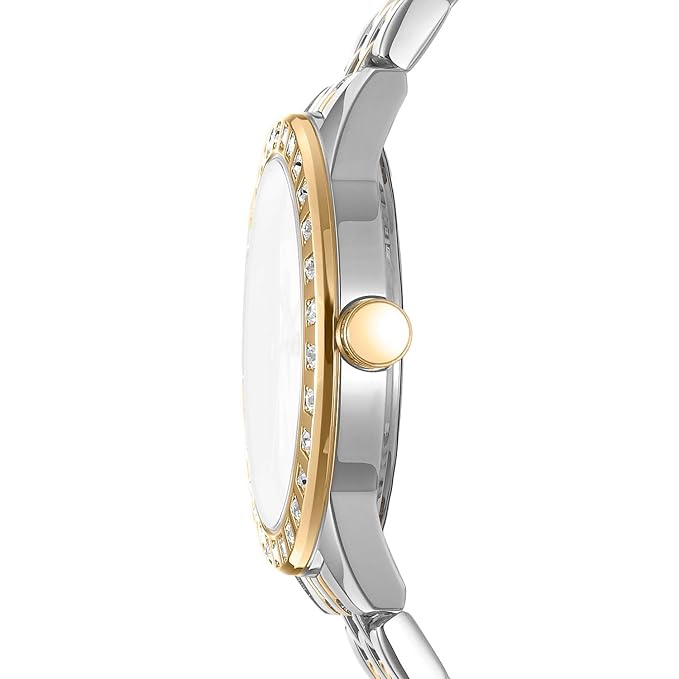 DKNY Parsons Glitz Analog Plain 3-Hands Japanese Movement Round Dial, Bracelet Width 18 x 16 MM, 50 m Water Resistance Women's Wrist Watch