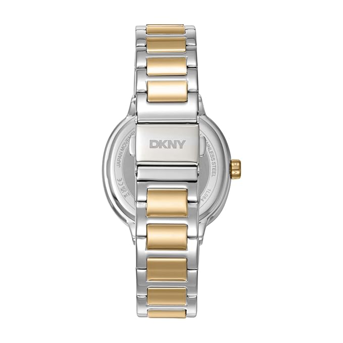 DKNY Evening Multifunction Japanese Movement Round Dial, Bracelet Width 18 x 16 MM, 30 m Water Resistance Women's Wrist Watch