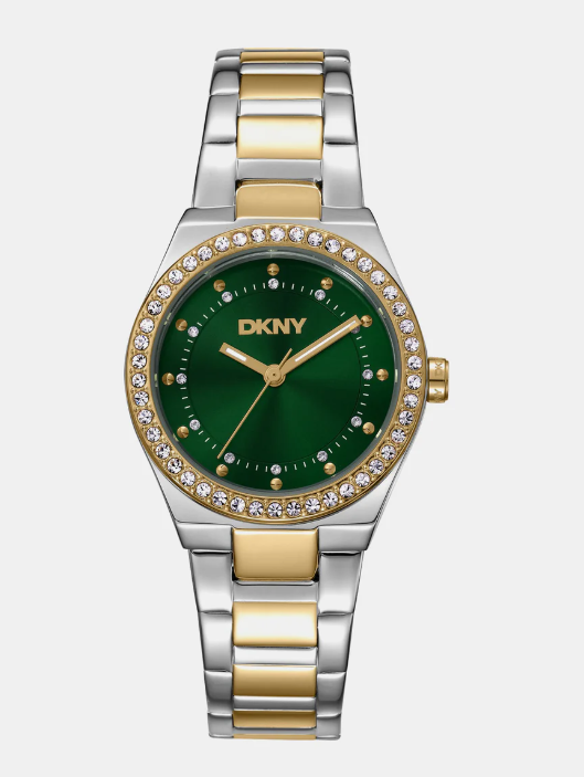 Evening Women Quartz Green Dial Analog Stainless Steel Watch