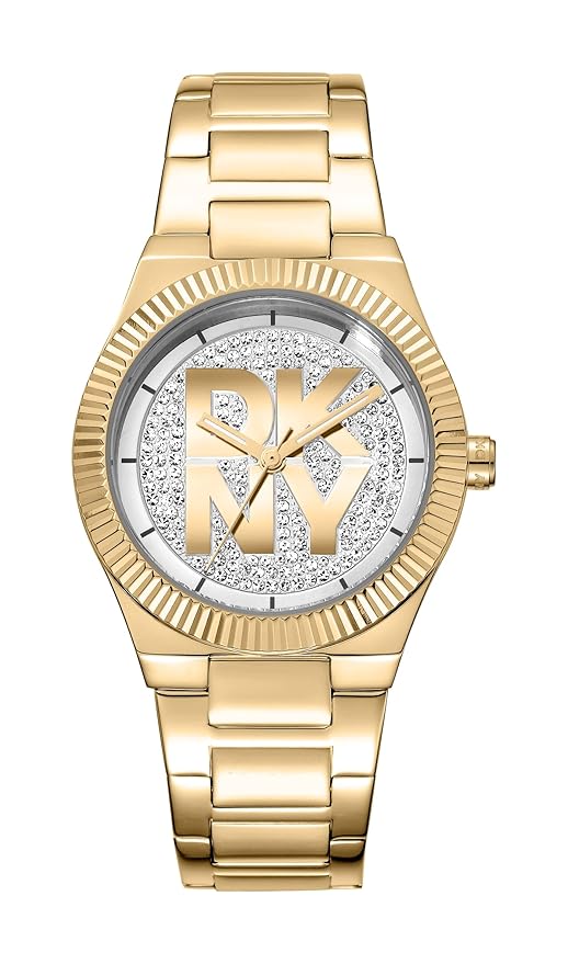 DKNY Logo Japanese Movement Round Dial, Bracelet Width 20 x 16 MM, 50 m Water Resistance Women's Wrist Watch